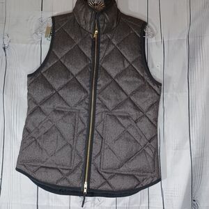 J. Crew Factory Excursion Down Puffer Vest Quilted Women SZ XS Gray